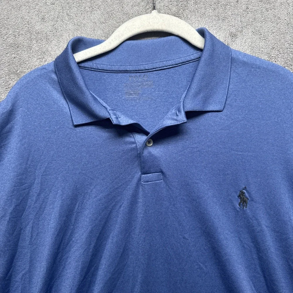 Polo Ralph Lauren Performance Polo Shirt‎ Men's XL Blue Moisture-Wicking Golf